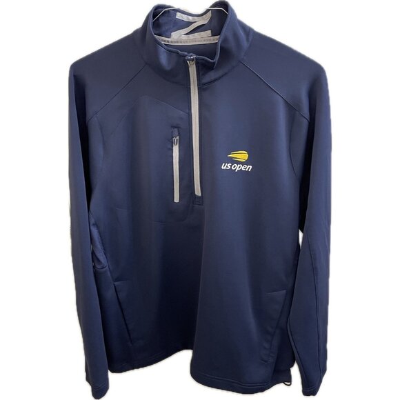 ZERO RESTRICTION TOUR SERIES 1/4 ZIP PULLOVER NAVY L Us Open Logo